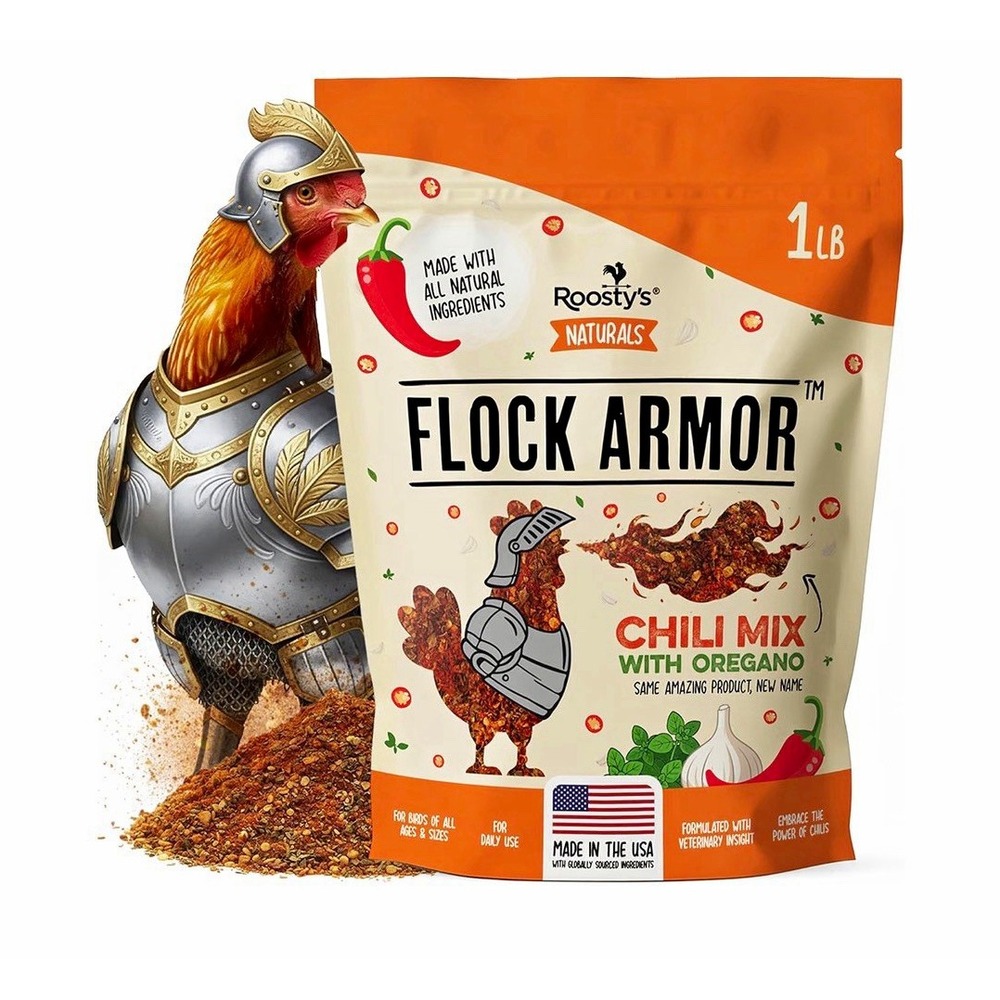Roosty's Naturals Flock Armor Chili Mix w/ Oregano 1 lb Chicken Treats USA[A3]